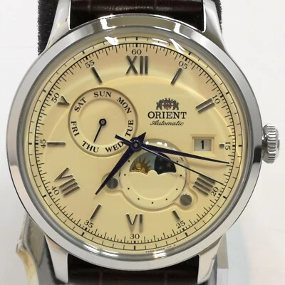Reloj mecánico automático para hombre ORIENT SUN & MOON RN-AK0803Y marfil nuevo en caja Foto 1 de 4