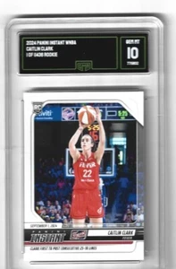 2024 CAITLIN CLARK ROOKIE CARD PANINI INSTANT #195 GRADED GMA GEM  10 ROY WINNER - Picture 1 of 1