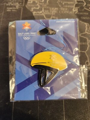 Casco de esquí amarillo Pin Aminco Salt Lake City 2002 olímpico de invierno Foto 1 de 4