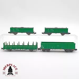 1:160 4x Roco Arnold vagones mercancias con gravilla RENFE RN verde N escala - Imagen 1 de 7