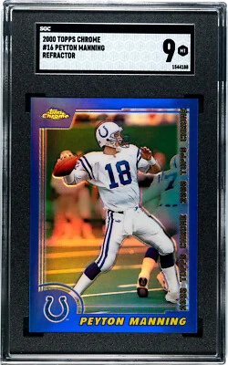 2000 TOPPS CHROME #16 PEYTON MANNING REFRACTOR SGC 9 1544188 - Image 1 of 2
