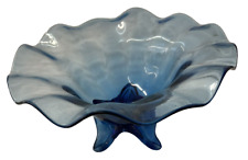 Hand Blown Ruffled Footed Cobalt Blue Bowl, purchased at Dollywood, 11" diameter
