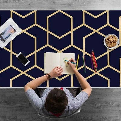 Schreibtischunterlage Arbeitsunterlage bruchsicher Gold Design 120x60 - Bild 1 von 4