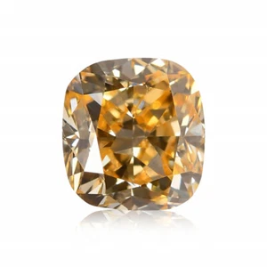 Cojín de diamantes amarillo intenso de lujo natural de 0,52 TCW certificado SI1 GIA gema rara - Imagen 1 de 9
