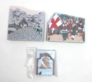 Cat's Meow Mount Rushmore 95 Militia Muster 93 Liberty Bell 91 Lot Shelf Sitters - Picture 1 of 12