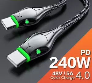 1M.240W Type C to Type C Cable 100W Fast Charging Wire For Samsung Huawei Xiaomi - Picture 1 of 8
