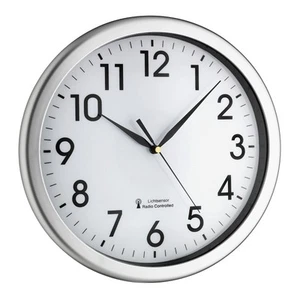 FUNK-Wanduhr CORONA TFA 60.3519.02 Leises Uhrwerk BÜROUHR LED-BELEUCHTUNG ANALOG - Bild 1 von 2