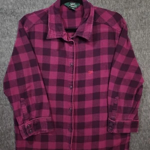 Woolrich Purple Flannel Button Up Sleep Shirt Pajamas Size XL - Picture 1 of 10
