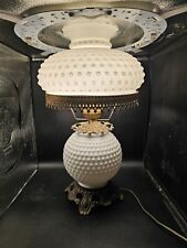 Vintage Hobnail milk glass, Hurricane, Gone with the Wind lamp