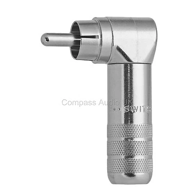 Switchcraft 3502RA Right Angle Nickel Phono RCA Plugs 7.2mm Cable Entry - Image 1 of 4