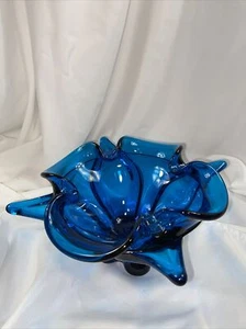 Vintage Viking Epic Four Foils Pointed & Crimped Bowl #6718 BLUENIQUE - Picture 1 of 8