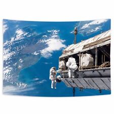 Astronauts Space Extra Large Tapestry Wall Hanging Art Vintage Background Fabric