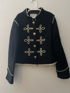 Rare Zara Band Military Jacket Black Dress Coat Crop Blazer Girls 11/12 - Picture 1 of 5