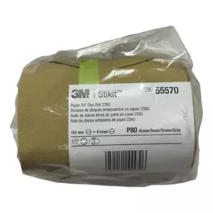 3M 236U 6" Stikit Paper Disc Roll 80 Grit 6 Hole Aluminum Oxide 100 Pacl - Picture 1 of 1