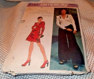 VINTAGE SIMPLICITY PATTERN 6142 ~ MISSES SKIRT PANTS WRAP TOP ~ SIZE 12 *UNCUT - Picture 1 of 1