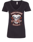 American Rider V-Neck Tee Custom Made Motorcycle Route 66