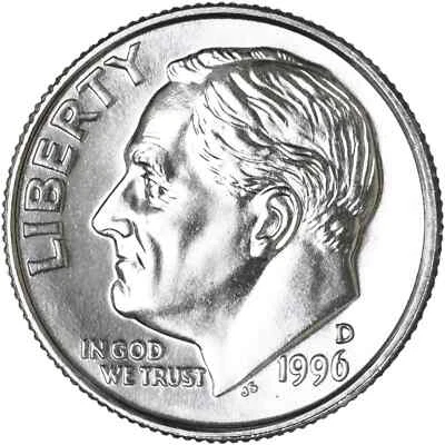 1996 D Roosevelt Dime Uncirculated US Mint - Image 1 of 2