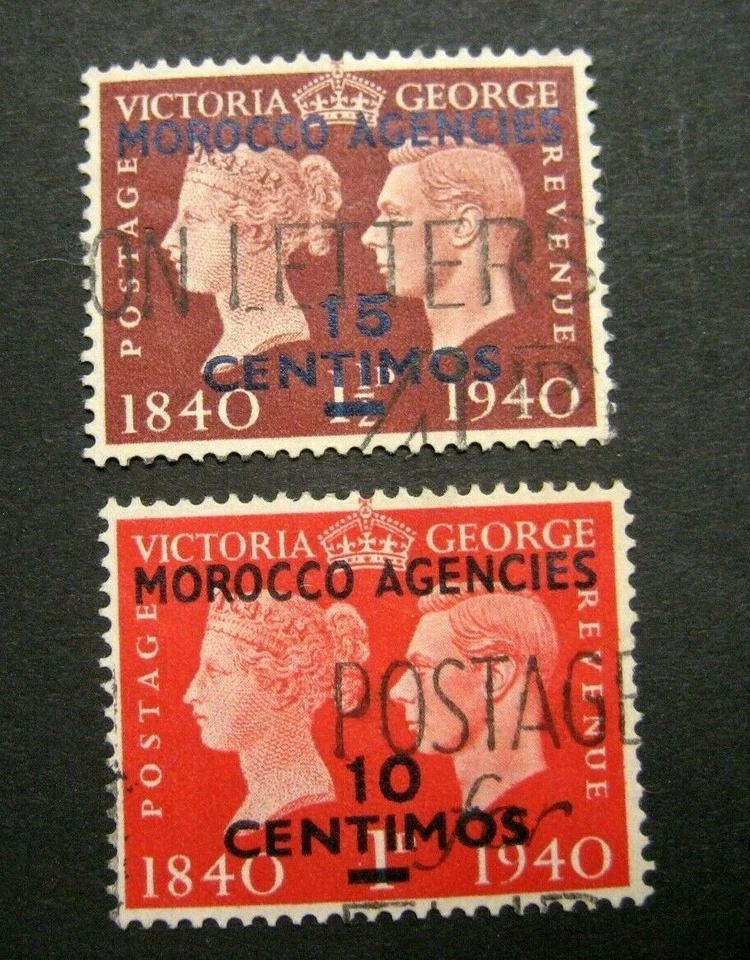 /Sellos 1940 Oficinas Británicas en Marruecos # 90,91 Foto 1 de 1