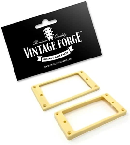 CREAM FLAT HUMBUCKER PICKUP MOUNTING RING SET (2) FOR EPIPHONE GUITAR *NEW* - Picture 1 of 3