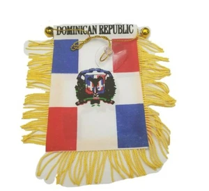 Dominican Republic Mini Banner Flag Car Home Window Rearview Spanish Island Gift - Picture 1 of 1