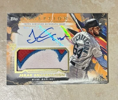 2023 Topps Inception - Jerar Encarnacion Tricolor Patch Auto Orange 7/10 RC - Image 1 of 2