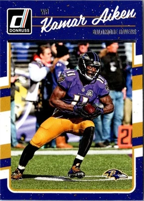 2016 Donruss Kamar Aiken #24 Baltimore Ravens Football Card - Image 1 of 2