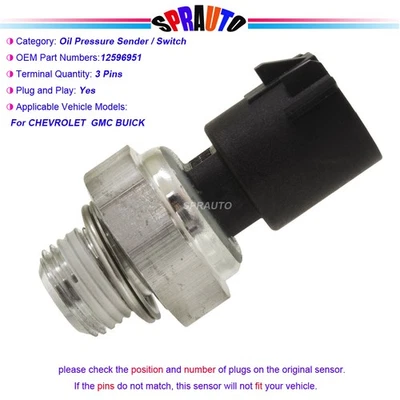 For GMC Savana 2500 SIERRA 1500 YUKON Oil Pressure Sender Switch Sensor 12673134 - Image 1 of 4