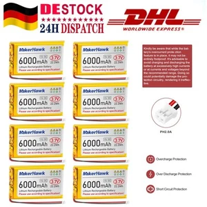 3,7V 6000mAh LiPo-Akku, wiederaufladbar, 1S 3C PH2.0-Stecker für Arduino ESP32 - Bild 1 von 35