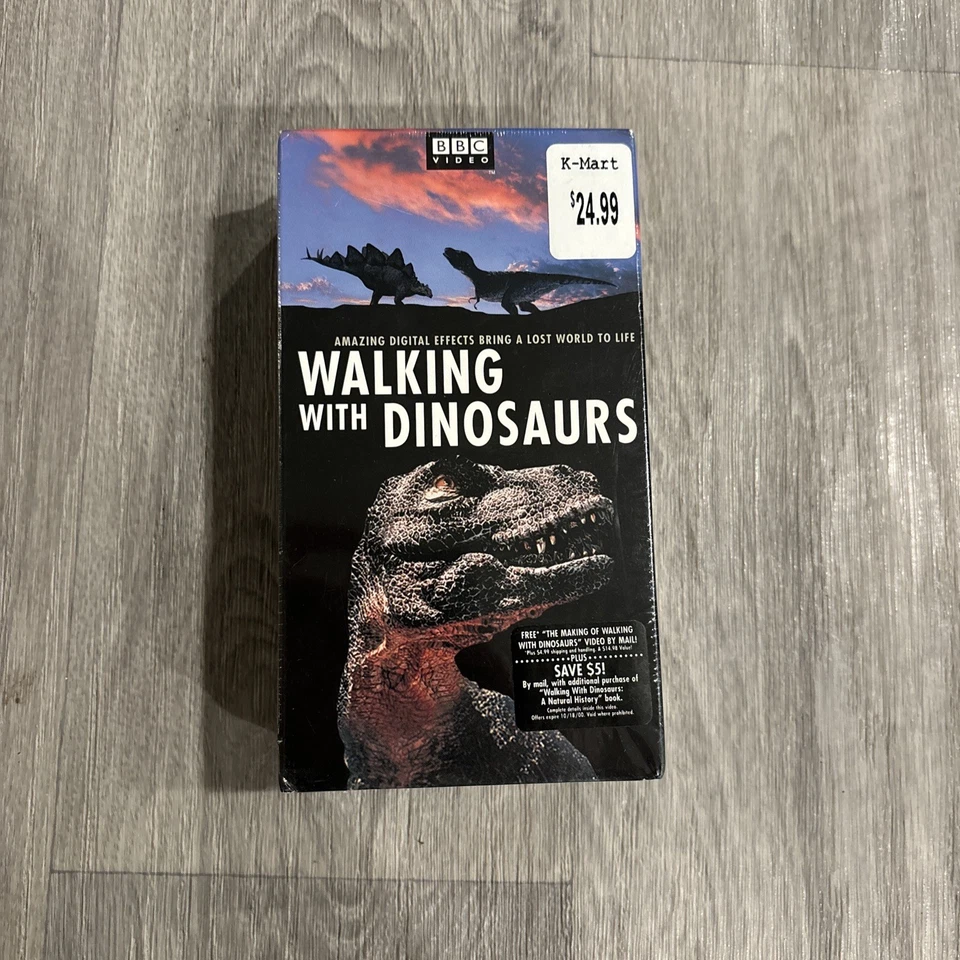Walking with Dinosaurs VHS 2 Tape Set BBC Brand New Sealed With Rare WATERMARKS - Image 1 of 4