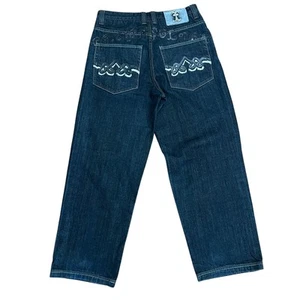 Y2K Crown Holder Jeans Authentic Embroidered 34 Men's Hip Hop Skateboard Jeans - Picture 1 of 9