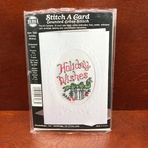 Weihnachtswünsche Weihnachtskarte gezählt Kreuzstich Set 7063 Stitch a Card - Bild 1 von 12