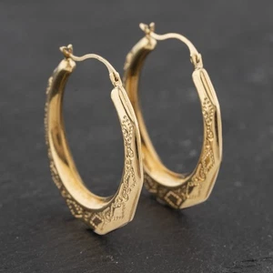 Orecchini creoli fantasia oro giallo 29 mm seconda mano 41172922 - Foto 1 di 2