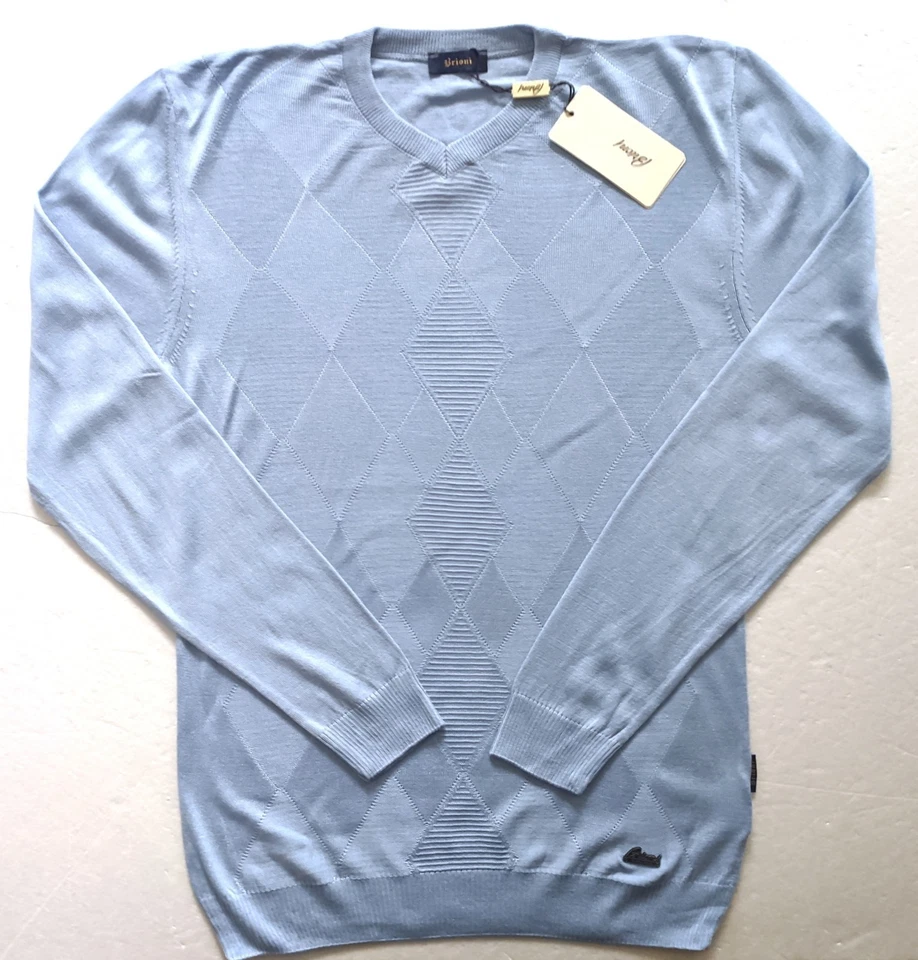 BRIONI MENS KNIT LIGHT BLUE SLIM FIT SWEATER SIZE XL - image 1 of 4