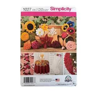 Simplicity Sewing Pattern 1027 Felt Flowers Roses Mum Zinnias Poinsettias Uncut - Picture 1 of 3