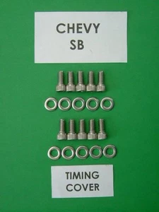 CHEVY BB 402 427 454 Juego de pernos de cabeza de tapa de distribución en acero inoxidable - Imagen 1 de 1