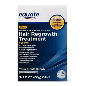 Equate Hair Regrowth Treatment for Men Minoxidil 5% Aerosol Foam, 3-Month Supply - Picture 1 of 11