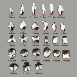 100 pcs Flatback Clear K9 glass DIY Manicure Art Rhinestone Small Nail - Picture 1 of 38