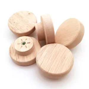 Solid Oak Wood Cabinet Knob Drawer Pull Handle Cupboard Door Decor Crafts Tool - Picture 1 of 7