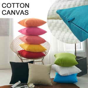 Cotton Canvas Cushion Cover Outdoor Lounge Cushion Cover 45 x 45 cm - CLEARANCE - Picture 1 of 17
