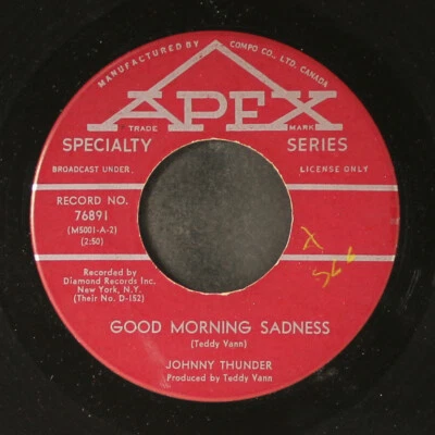 JOHNNY THUNDER: good morning sadness / constitution of love APEX 7" Single - Image 1 of 2