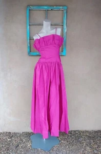 VTG 1980s Glamourous Evening Gown Raspberry Pink Maxi Gown Sz S W25 - Picture 1 of 9