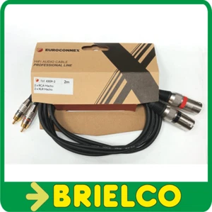 CONEXION CABLE AUDIO PROFESIONAL 2 RCA MACHO A 2 XLR MACHO 2M BD10931 - Imagen 1 de 2