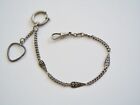 Art Deco Watch Chain Pendant Limbs With Flowers Motif 9 1/8In