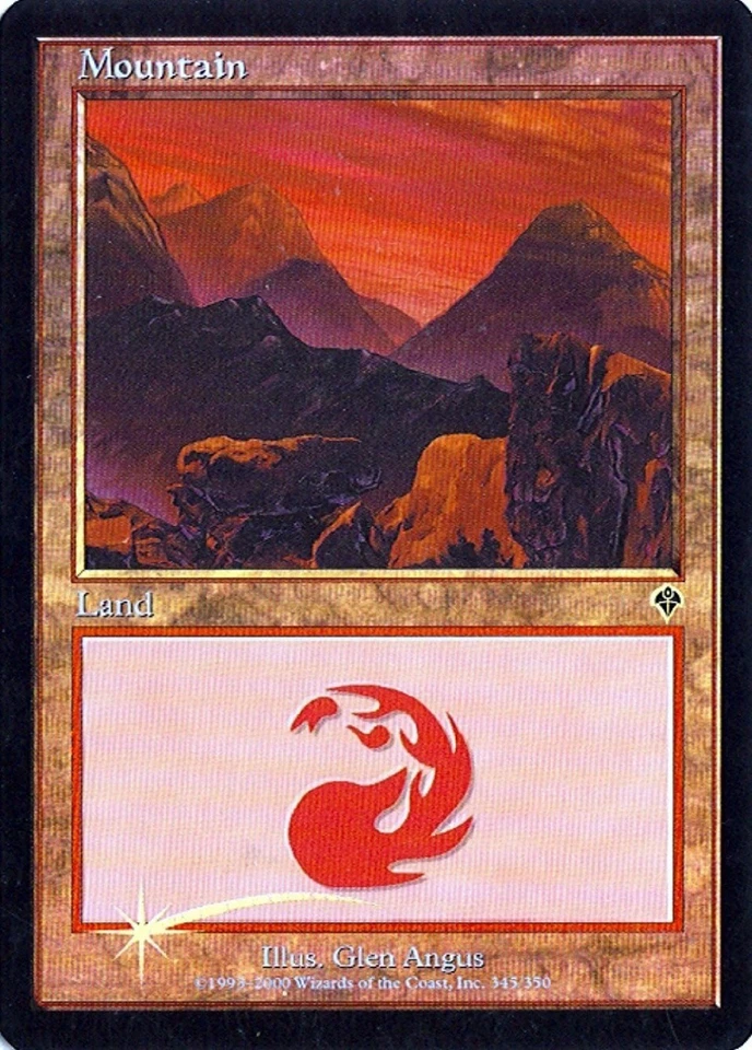 MTG - Invasion - Mountain #345 - Foil - Various conditions - Image 1 of 1