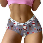 Christmas Print Shorts Boxer Brief Hot Pants Boyshort Underwear Comfort Cute