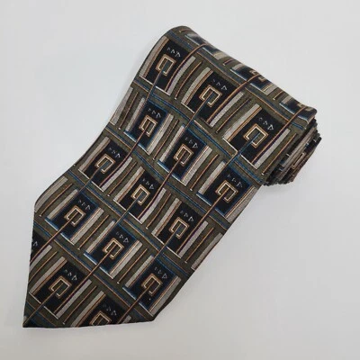 Corbata Monterey Bay Para Hombre Seda Cuello Geométrica EE. UU. 58x4 Borgoña Oliva Taupe Foto 1 de 4