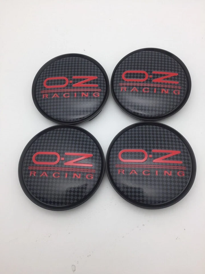 4 x 63 mm für OZ Racing Schwarz Grau Netz Nabendeckel Nabenkappen Rim Hub Caps   - Bild 1 von 2