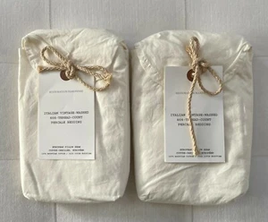 Restoration Hardware ITALIAN VINTAGE WASHED 464 TC Euro Shams Set/2 Ivory NWT - Picture 1 of 3