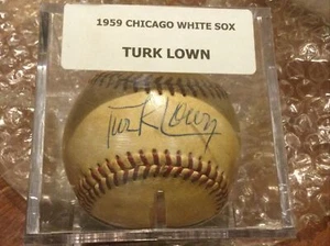 Turk Lown Cubs ‘59 White Sox Signed Autograph Old Spalding Baseball - Picture 1 of 3
