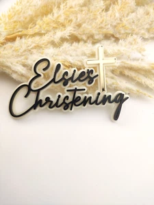 Personalised Acrylic Cake Topper Charm for Christening Cake - Picture 1 of 7